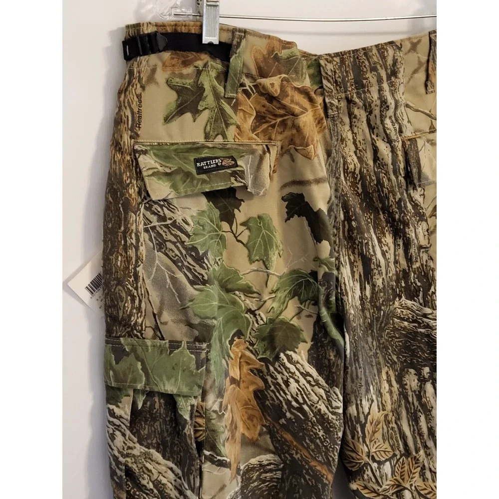 Vintage Rattlers Brand Realtree Camo Cargo Hunting Pants Size XL Made In USA NWT